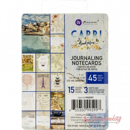 Картки Prima Capri Journaling Cards 7,5*10см 45шт