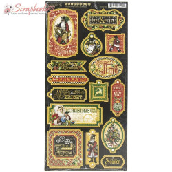 Чіпборд Graphic 45 Christmas Time Chipboard Die-Cuts 15*33см