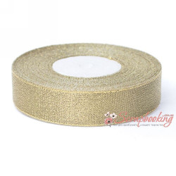 Стрічка парча монотон золото 2,5см, 23м
