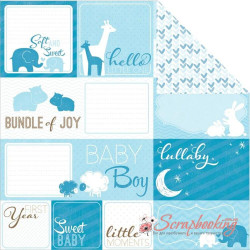 Аркуш паперу 30*30см Imaginisce My Baby Boy Cut-Outs двосторонній