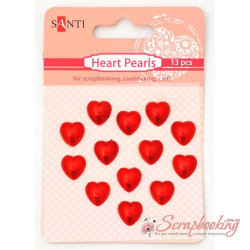 Половинки сердець Santi 10мм червоний, 13шт