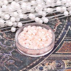 Напівбусини перламутрові 4мм світло-коралові, 100шт