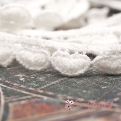 Тесьма MK24, білий серця, 1см, 1м