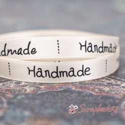 Стрічка атласна 9мм ручна робота шампань, 1м