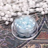 Полубусины перламутровые 6мм голубые, 100шт