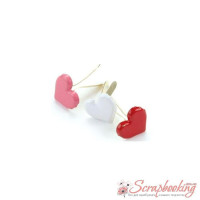 Брадсы Creative Impressions Hearts/Red, White and Pink, 50шт