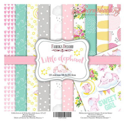 Набір паперу 30*30см Фабрика декору Little elephant, 10аркушів