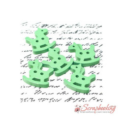 Гудзик дерев'яний конячка 20*24мм зелений