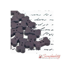 Гудзик дерев'яна кісточка 15*8мм коричневий темний