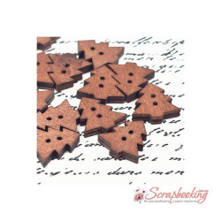 Гудзик дерев'яна ялинка 15*8мм коричневий