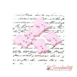 Гудзик дерев'яна кішечка 20*15мм рожевий