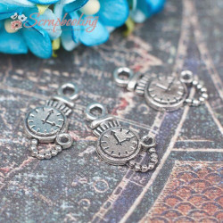 Підвіска металева годинник срібло 9*17*2мм, 1шт