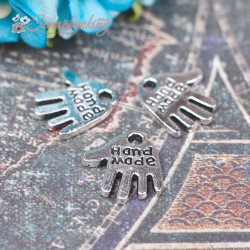 Підвіска металева Hand Made срібло 11*12мм мк-326, 1шт