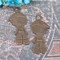 Підвіска металева хлопчик бронза 17*39*1,5мм, 1шт