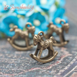 Підвіска металева конячка бронза 15*14*5мм, 1шт