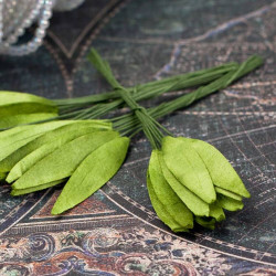 Листя паперове 0,8*4см зелене, 10шт