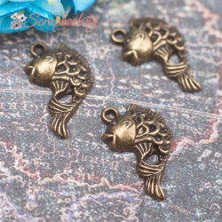 Підвіска металева рибка бронза 20 * 12мм, 1шт