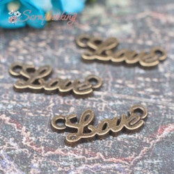 Підвіска металева LOVE бронза 8*20мм, 1шт
