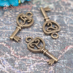 Підвіска металева ключик бронза 22*10*3, 1шт