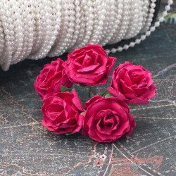 Букет троянд Wild Roses 30мм фуксія, 5шт