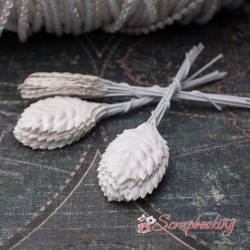 Листя троянди паперові 1,6*3см біле, 10шт