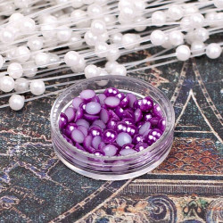 Напівбусини перламутрові 4мм фіолетові, 100шт
