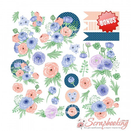 Набор бумаги 20*20см Фабрика декора Flower mood, 10 листов