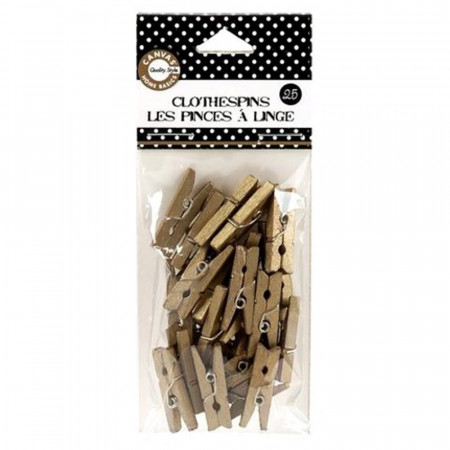 Набір декоративних прищіпок Canvas Corp Mini Clothespins Gold, 25шт