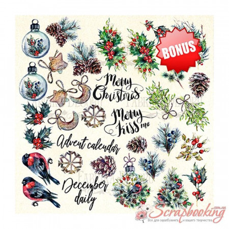 Набір паперу 30*30см Фабрика декору The spirit of Christmas, 10аркушів