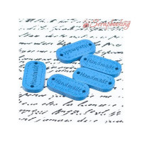 Бірка дерев'яна Hand made 24*12мм синій