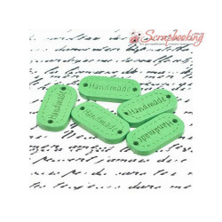 Бірка дерев'яна Hand made 24*12мм зелений