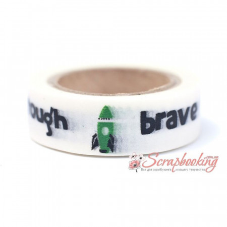 Паперовий скотч Washi Tape Queen and Co Icons Boy, 15мм*9м