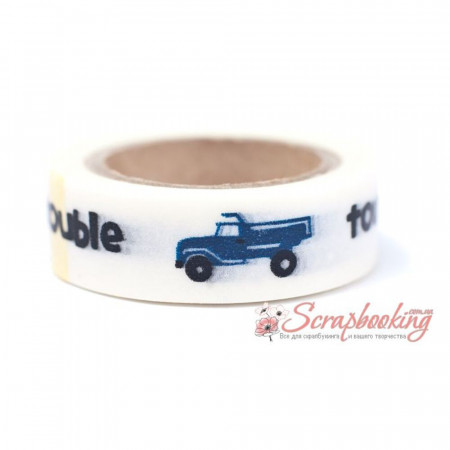 Паперовий скотч Washi Tape Queen and Co Icons Boy, 15мм*9м