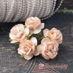 Букет троянд Wild Roses 30мм персиковий, 5шт