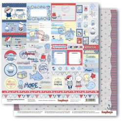 Аркуш паперу 30*30см ScrapBerrys Морські пригоди Картки двосторонній