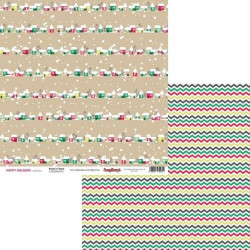 Аркуш паперу 30*30см ScrapBerrys Зимові канікули Зимове містечко двостороннє