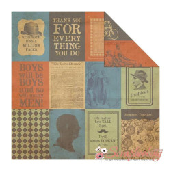 Аркуш паперу 30*30см Kaisercraft Sears and Son Pocket Watch двосторонній