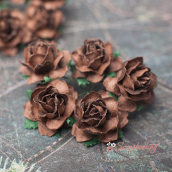 Букет троянд Cottage Roses 25мм темно-коричневий, 5шт