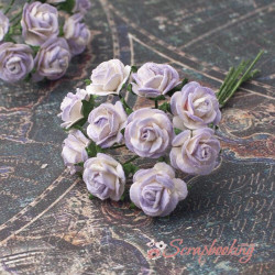 Букет троянд Open Roses 10мм біла/бузкова