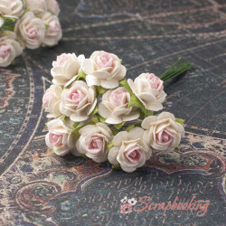 Букет троянд Open Roses 10мм біла/ніжно-рожева
