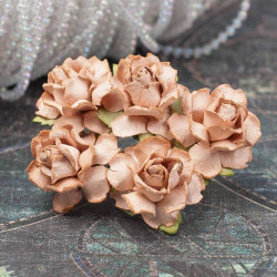 Букет троянд Cottage Roses 25мм какао, 5шт