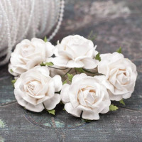 Букет роз Tea Roses 40мм белый, 5шт