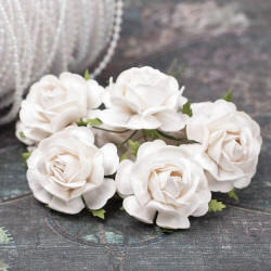 Букет троянд Tea Roses 40мм білий, 5шт