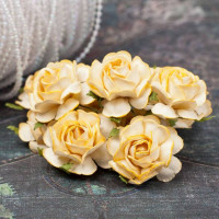 Букет троянд Tea Roses 40мм кремовий, 5шт