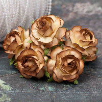 Букет роз Tea Roses 40мм табачные, 5шт