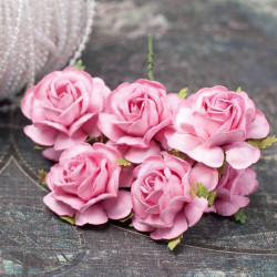 Букет троянд Tea Roses 40мм рожевий, 5шт