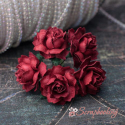 Букет троянд Cottage Roses 25мм бордові, 5шт