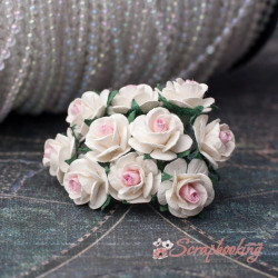 Букет троянд Open Roses 15мм біла/ніжно-рожева