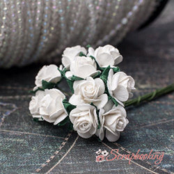 Букет троянд Open Roses 15мм білий, 10шт