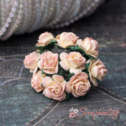 Букет троянд Open Roses 15мм кремова/рожева, 10шт